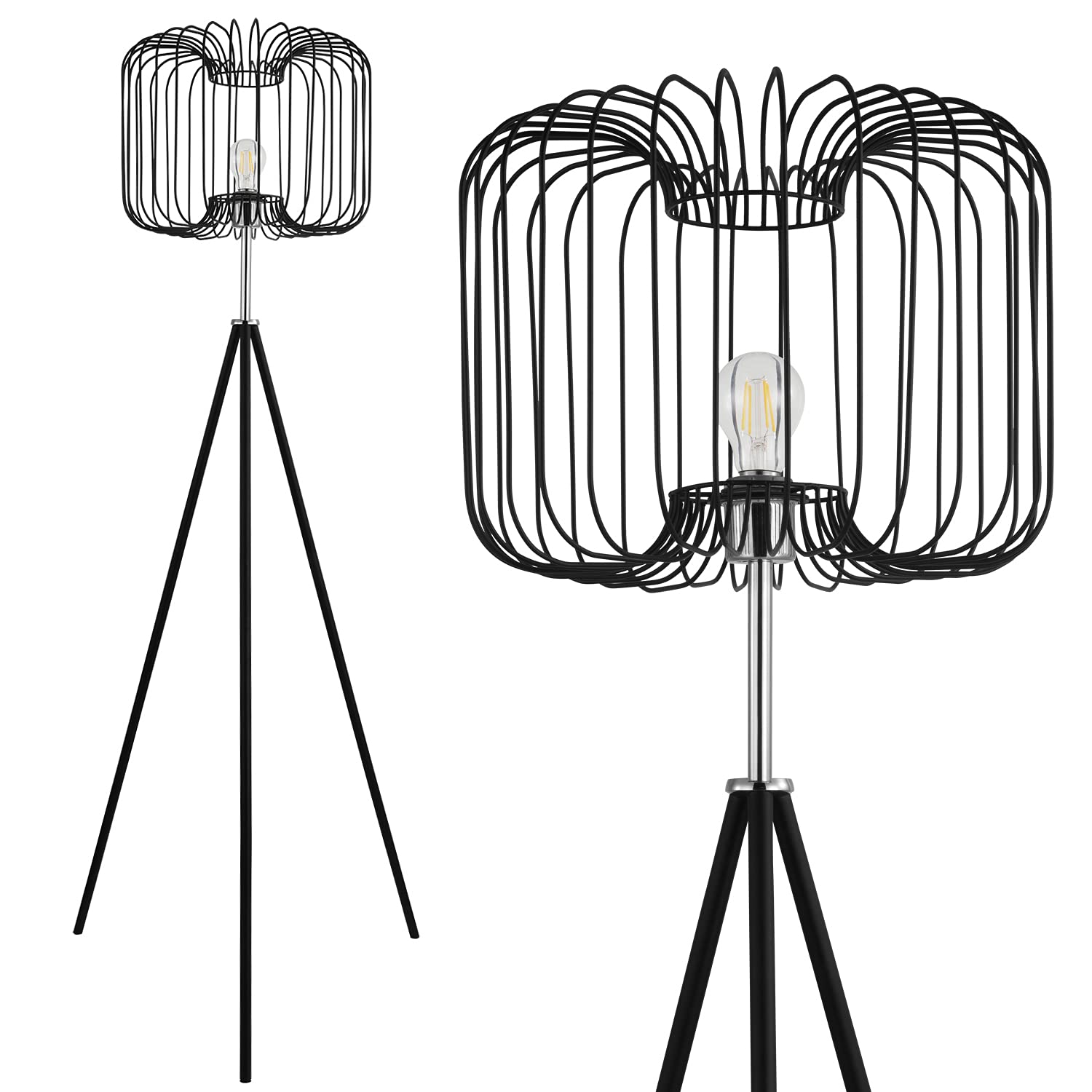 

EGLOCORSAVY floor lamp, black, stylish, designer, Scandinavian design, LED, dining room interior.