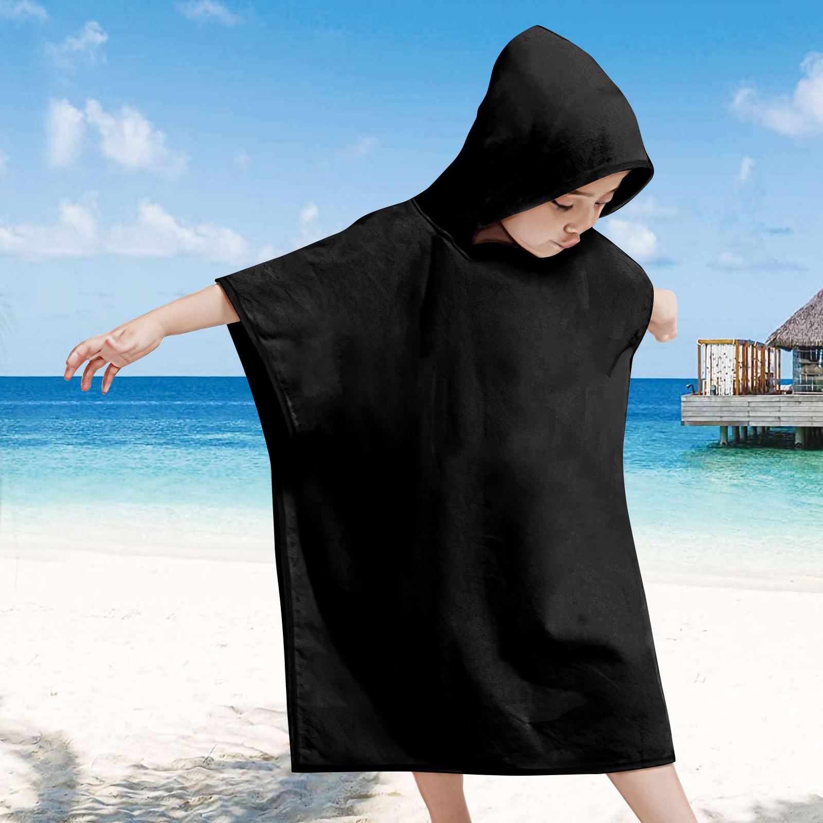 

Детское банное полотенце с капюшоном, накидка, детский халат с капюшоном, мультфильм One Size чёрный