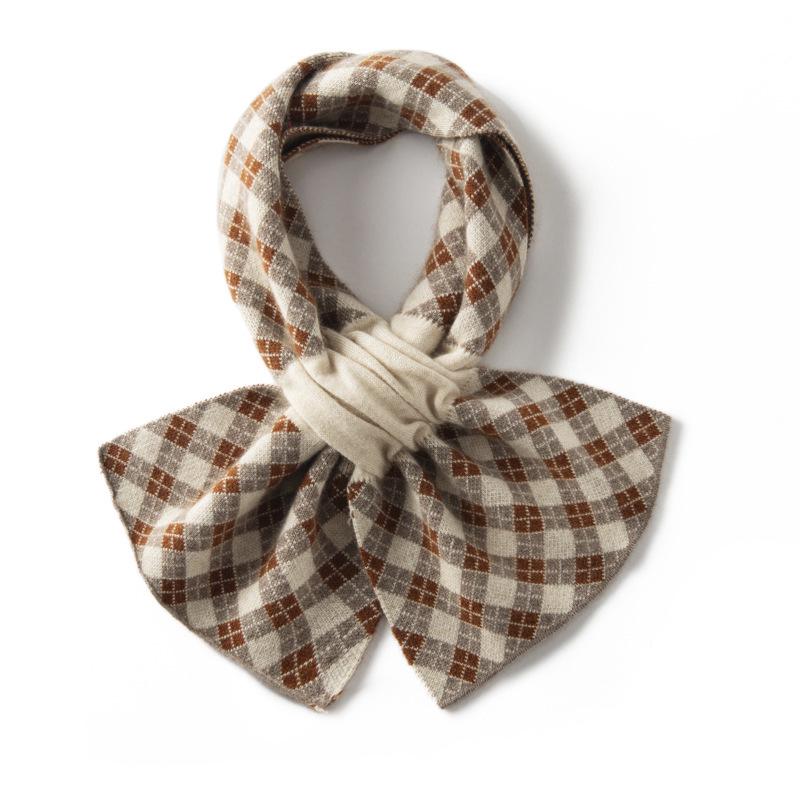 2025 Autumn/Winter Women s Color Block Cashmere Jacquard Scarf 95*23 cm