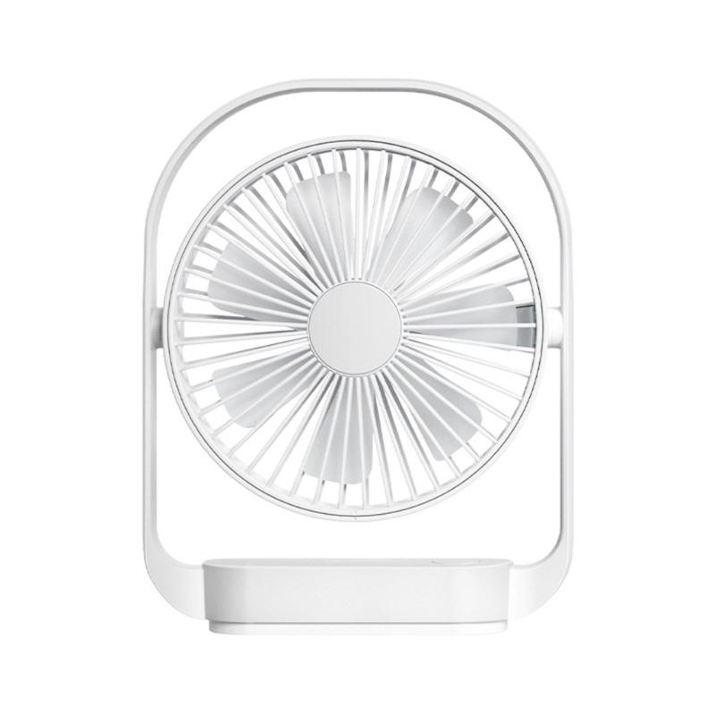 USB Desk Fan 2000mAh Rechargeable 4 Speed Table Fan Camping Fan with LED Light Portable Fan for Camping Traveling белый