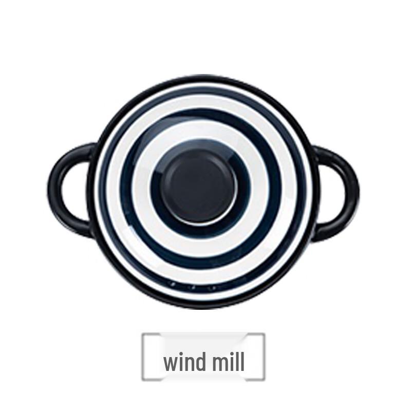 

ZISIZ Japanese Style Double-Handle Ceramic Soup Pot 1.5L