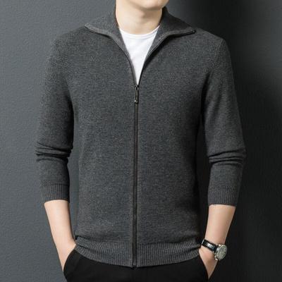 Men's 100% Pure Wool Full-Zip Cardigan Sweater
