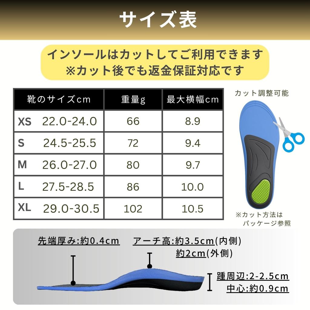 Rela Kino Insoles [Physiotherapist-Supervised] Shock Absorption Arch Support for Men and Women (XS: 22-24, High Quality)