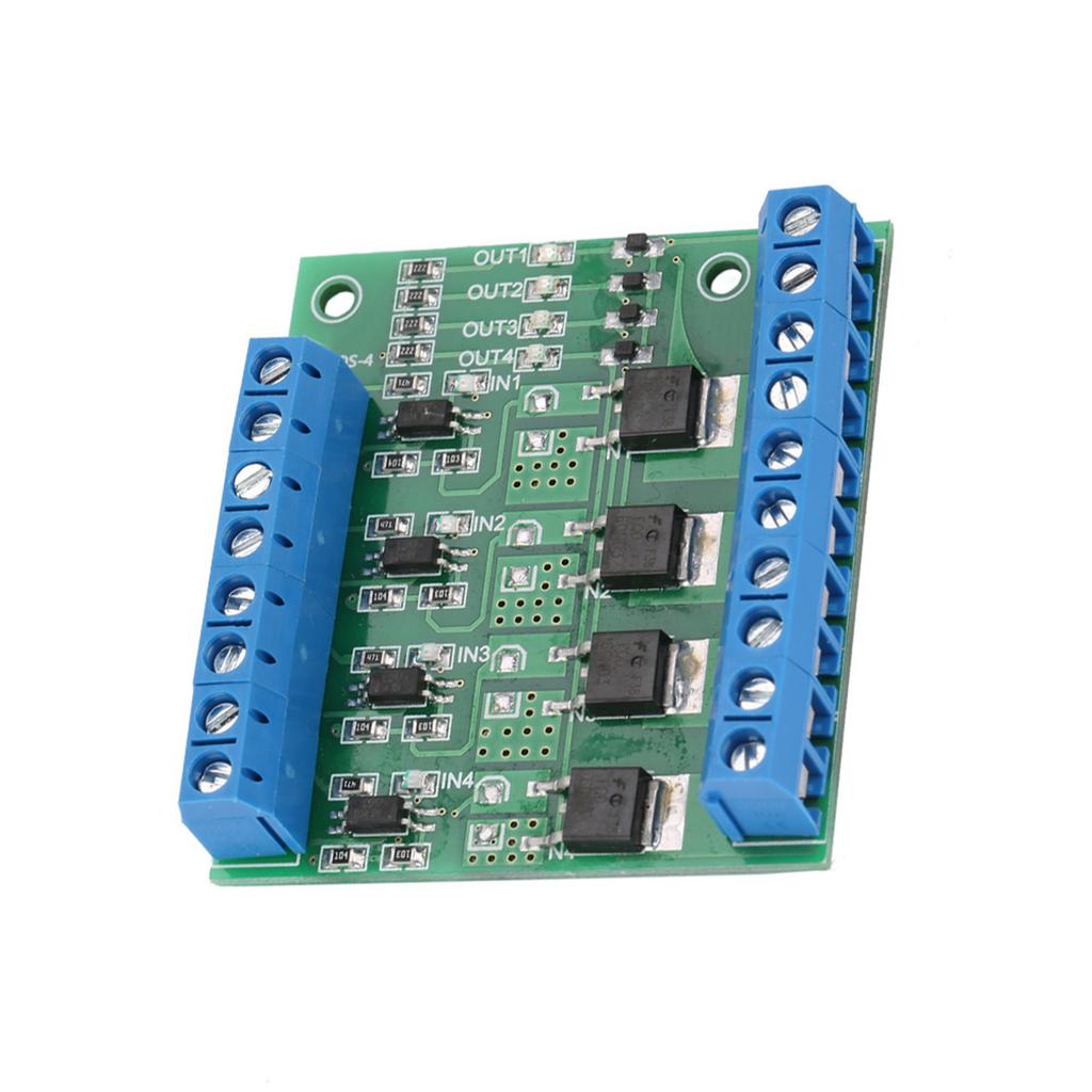 PWM 4-Channel MOS FET Module PLC Amplifier Circuit Board Driver Module 3-20V to 3.7-27VDC 10A
