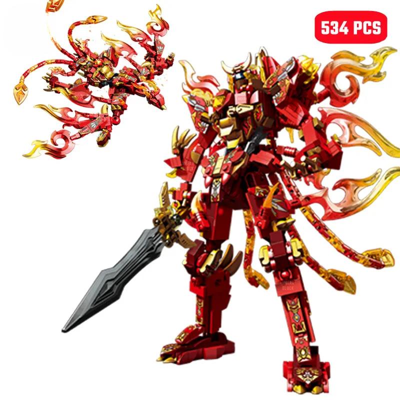 

Творческие животные трансформирующиеся роботы строительные блоки наборы тигр дракон меха модель кирпичи украшения мальчики игрушки подарки на день рождения