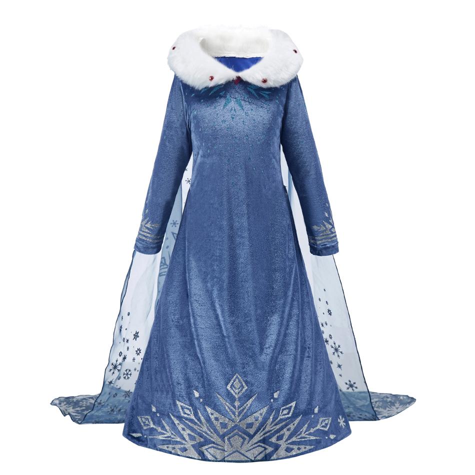 Children Princess Fancy Costume Elsa Party Carnival White Dress Up for Girl Christmas Birthday Cosplay Belle Snowflake Vestidoes
