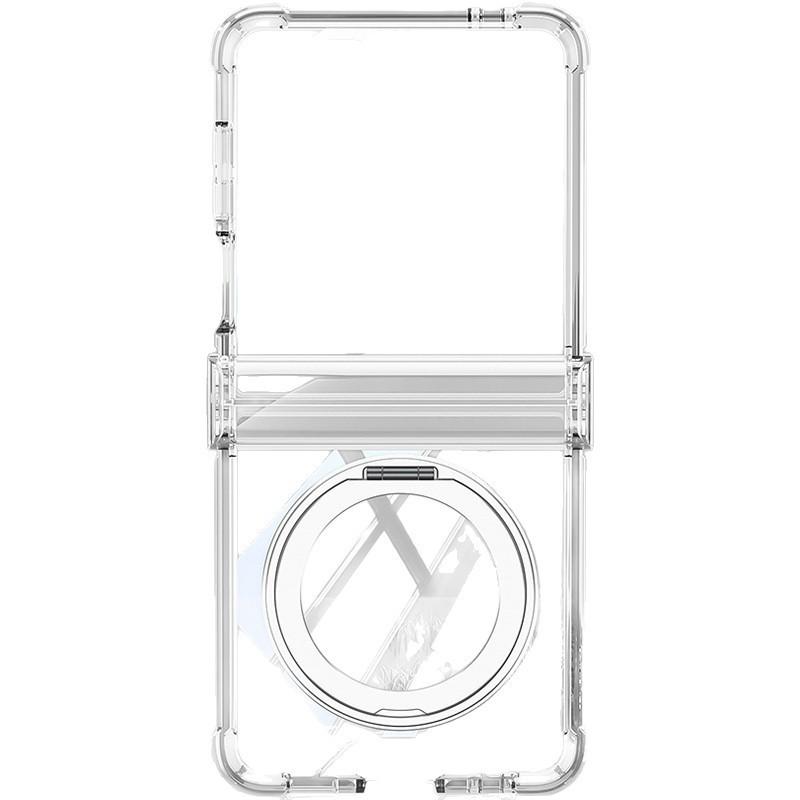Galaxy Z Flip 8 Hülle mit Air-Cushion-Ecken, magnetische Adsorption, 360° drehbarer Ständer, Silikon-Schutzhülle