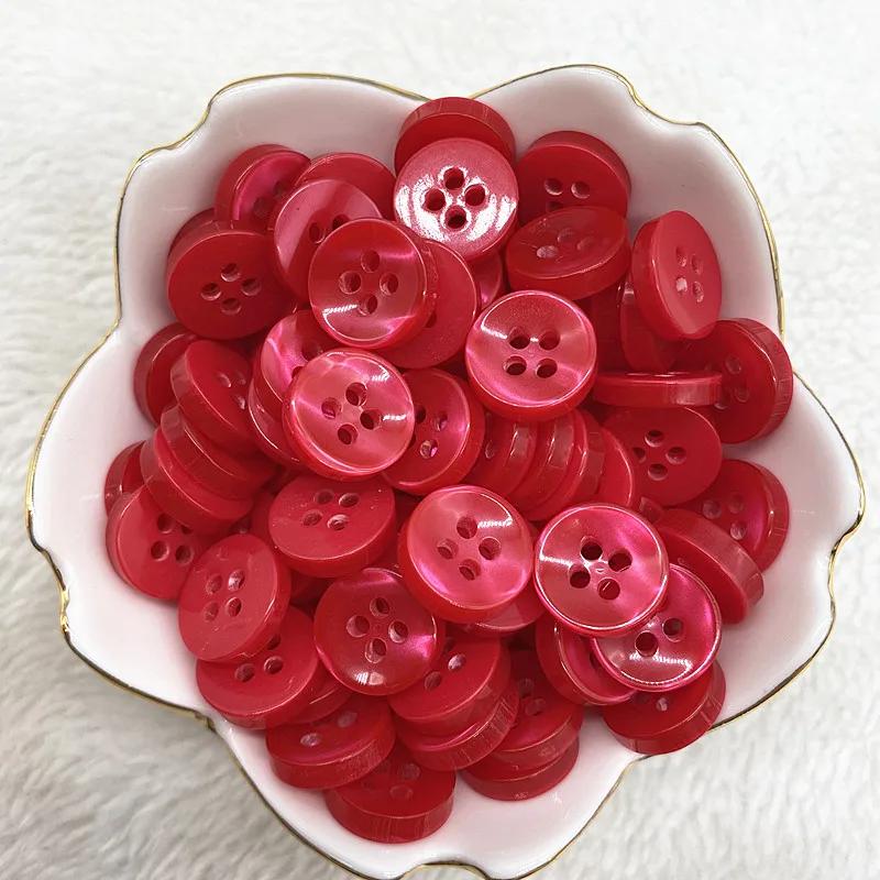 50Pcs 12Mm Color Resin Cat Eye Button Pearllight Bowl Shape Four Eye Button Wedding Decoration Sewing Accessories