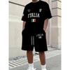 Il Set Uomo Best Seller dell'Estate è un Streetwear Morbido, Delicato sulla Pelle, Casual e alla Moda con Stampe a Lettere