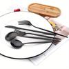 36pcs Black Silverware Set with Steak Knives Stainless Steel Tableware Utensils , Mirror Polished Dishwasher Safe