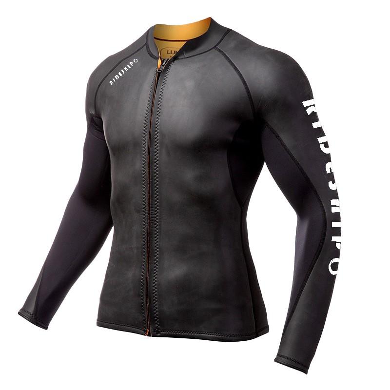 2mm Neoprene Wetsuit Top Freediving Snorkeling Surfing Men Women Thermal Rash Guard Jacket Small