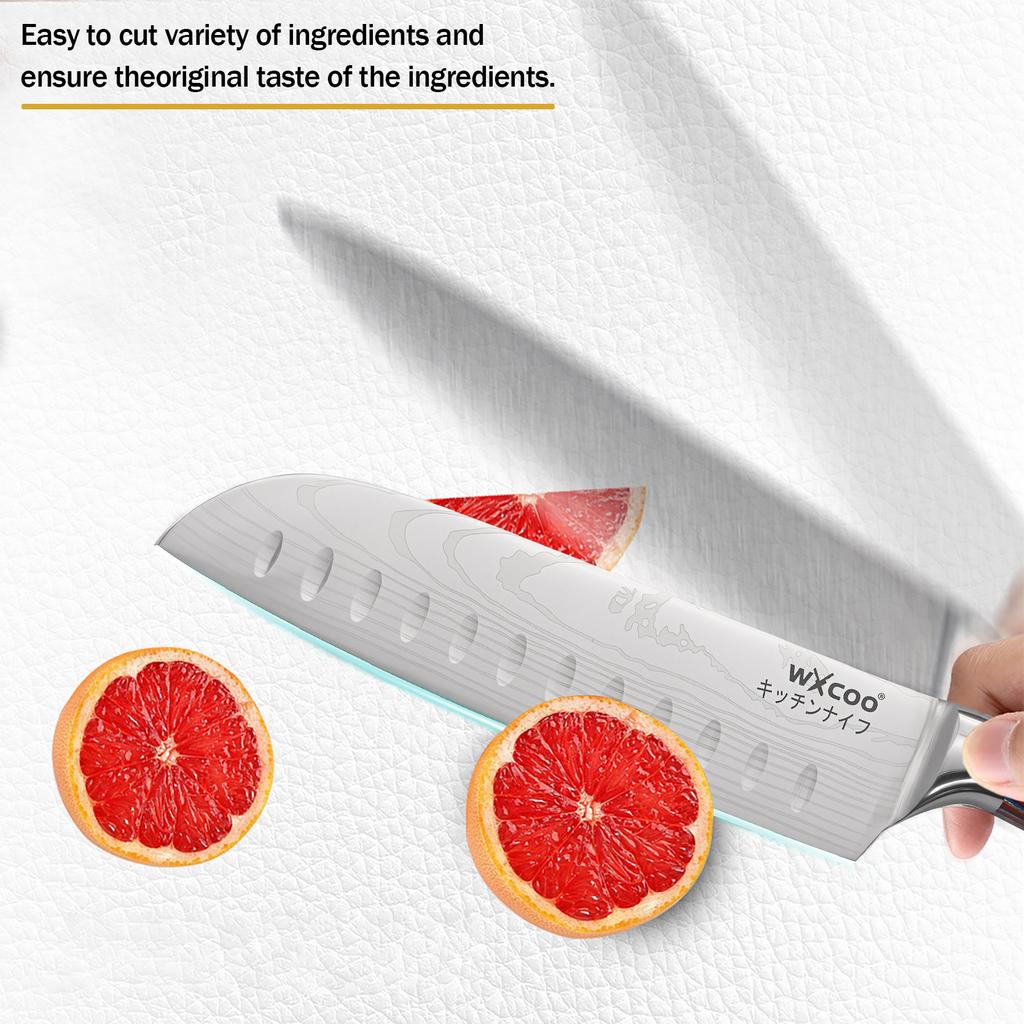 Professional Japanese Knives Kitchen Santoku Knife Damascus Pattern Chef Knife Vegetable Cutter Knife Slicing Knife