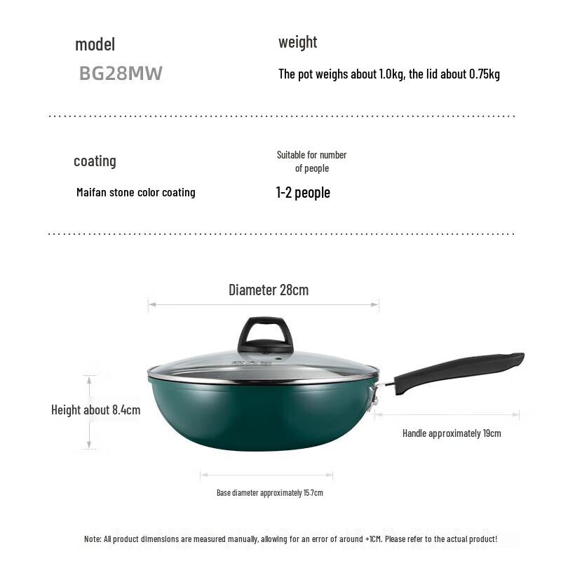 Chuidahuang 28cm Non-stick Flat Bottom Wok