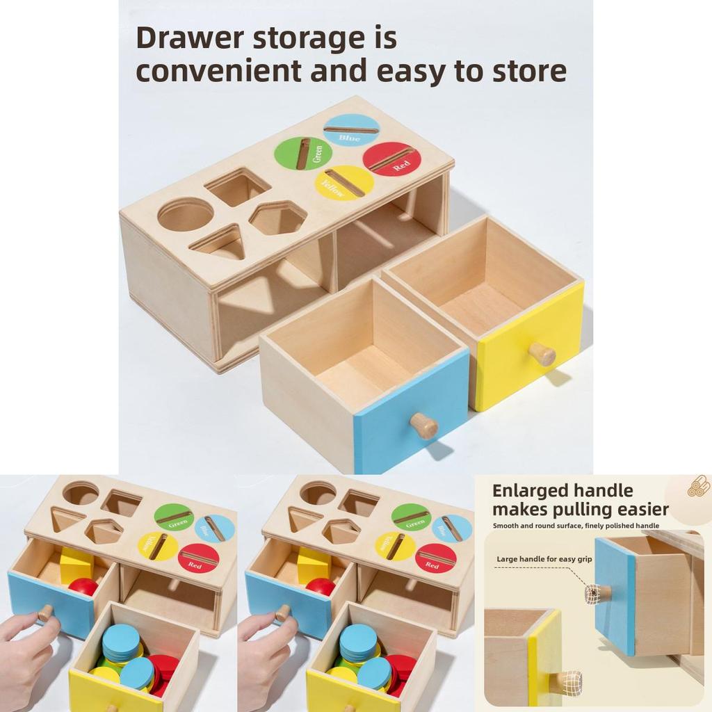Wooden Geometric Coin Box For Kids Education And Color Recognition Toy