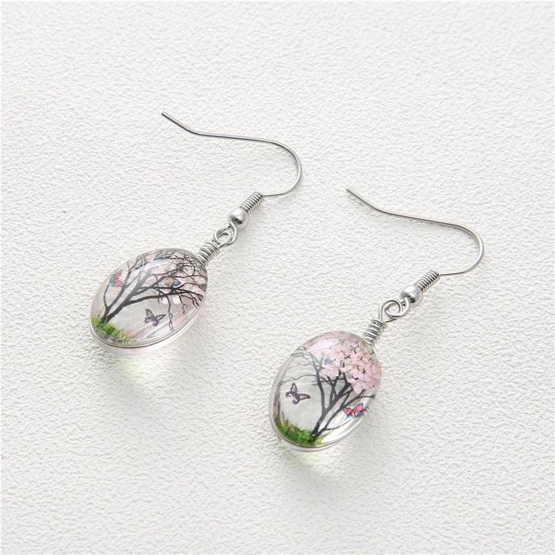 

Новые европейские и американские модные серьги с натуральными сухими цветами, женские серьги Fresh Art зелёный