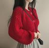 Autumn and Winter Cashmere Sweater Women's Self-Cultivation Half High Neck Cardigan Warm Knitted Sweater Women