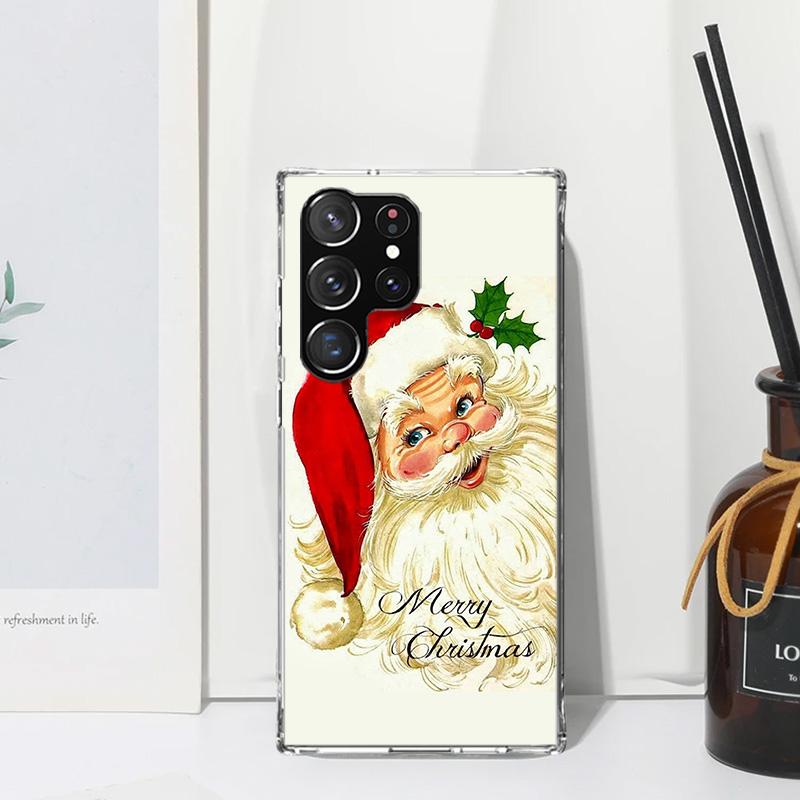 Christmas Santa Claus Present Phone Case For Samsung Galaxy S25 S24 S23 S22 Ultra S21 FE S20 Plus S10 + S10E Art Fundas Back Cov