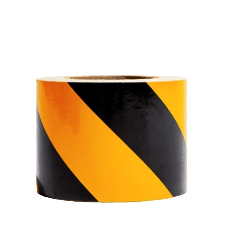 5cm/10cm Traffic Sign Ground Safety Stickers Reflective Tape Reflective Warning Tape Black and Yellow Diagonal Reflective Tape