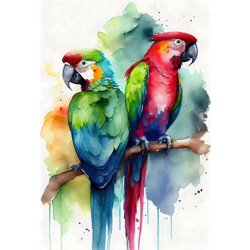 Hand Painted Parrot Wall Sticker For Home Decoration Waterproof Sticker Toilet Living Room Cabinet Refrigerator Home Decals M413