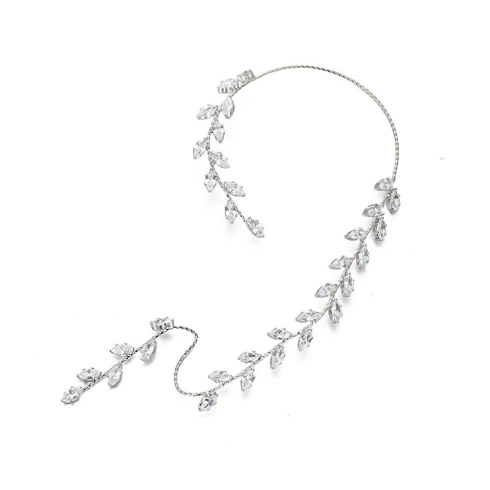 Shiny Leaf Rhinestone Tassel Bracelet , Fashion Alloy Jewelry , Unique Design for Women