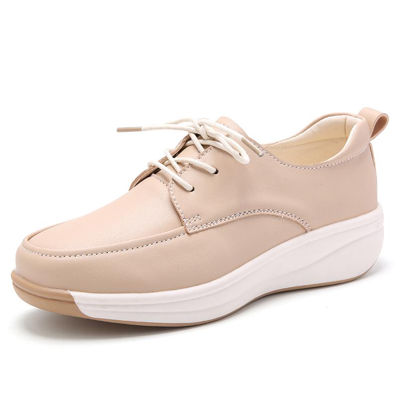 Women's Footwear Leather Driving Comfort Women’s Wedge Sneakers Casual Nurse Loafers for Girls Walking Minimalist Summer Maternity Shoes for Women