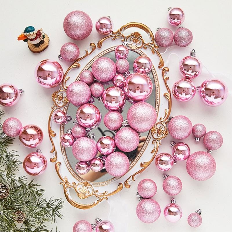 1 Box Shatterproof Decorations Balls Stylish Christmas Tree Round Shaped Balls Decor Home Creative Decoration Gifts
