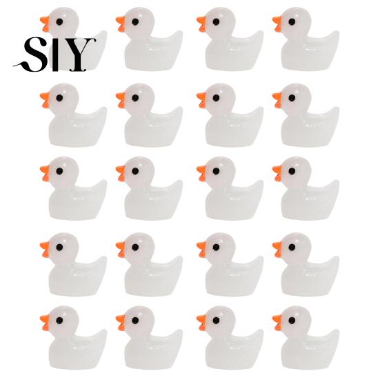 Duck Sculpture Set 20Pcs Mini Glow-in-the-dark Resin Ornaments Adorable High-quality Decor Sculptures for Garden Home Party Decoration Figurines