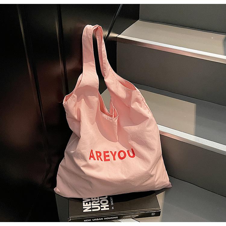 Bag New Large Capacity Shoulder Letter Printed Women's Bag Small Fresh Shopping Bag Versatile Cloth Bag Women