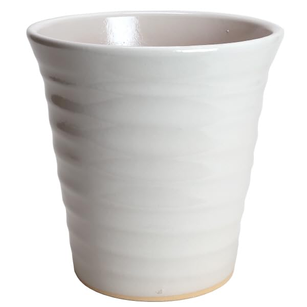 Mikawa Ware KANEYOSHI Ceramic Flower Flower White Size Made in Reliable Domestic Quality Pot, Road, Glaze, 8, Japan,