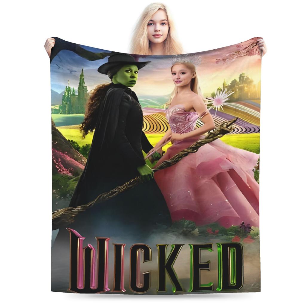 Elphaba Wicked For Good Flannel Blanket Defy Gravity Fashion Throw Blanket for Sofa Bedding Lounge 150*125cm Bedspread