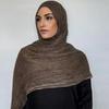 180*65cm Batikové mačkané viskózové hidžáby pro ženy Muslimský šátek Šály Jednobarevné Dámské Prodyšná čelenka Turban Femme Ramanda