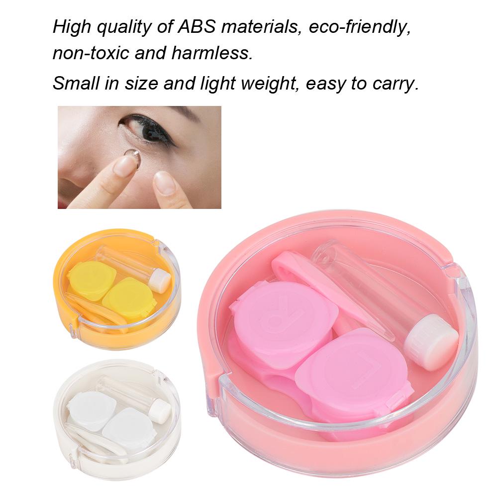 Portable Round Transparent Cover Contact Lenses Storage Box Case Container Holder