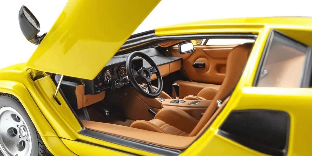 Kyosho Original Lamborghini Countach LP5000 Quattrovalvole Yellow Finished Product 1/18