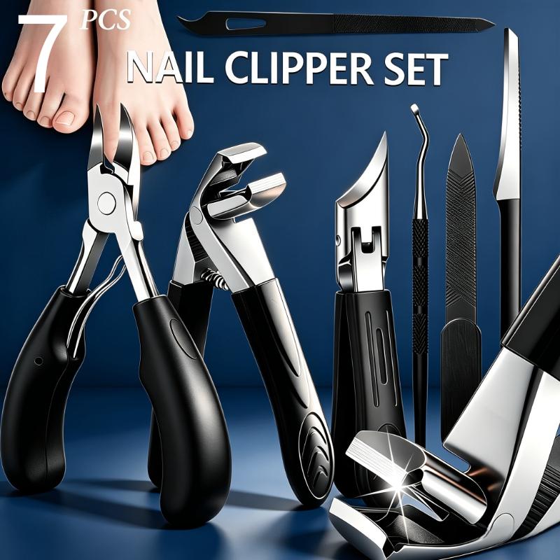 Xiaomi Stainless Steel 1/7PCS Home Foot Nail Care Kit Heavy‑Duty Ingrown Toenail Clippers Thick Nail Trimmer Cuticle Cutter Nail File