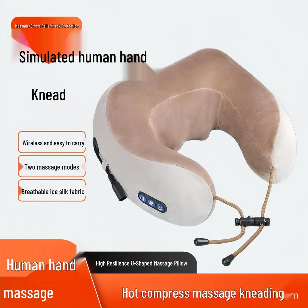 U-shaped Electric Neck Massager Pillow: Multifunctional Portable Kneading Cushion for Cervical Spine & Car Comfort