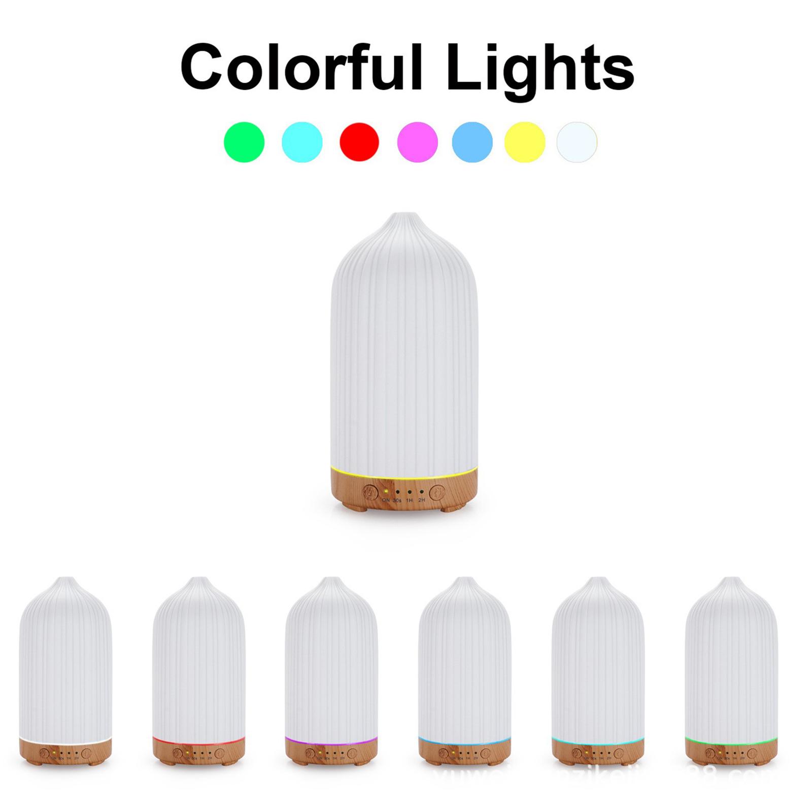 Аромадиффузор с имитацией керамической полоски, USB-аромадиффузор, Увлажнитель-ваза с цветной подсветкой, Масляная машина. One Size светло-коричневого