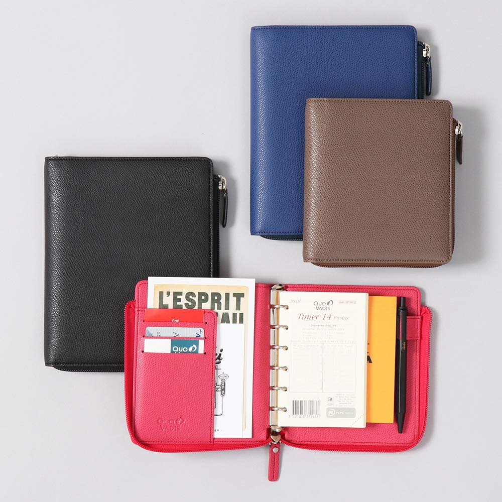 Quo Vadis System Notebook Cover 6 Size L Zip Timer 14 Club Framboise QUOVADIS Timer14 qv93702rofran [Mini Cover]