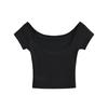 Big U-neck short-sleeved T-shirt women's summer new American Spice Girl style solid color casual inner short bottoming top