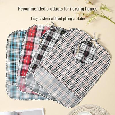 Elderly Adult Waterproof Eating Bibs with Meal and Saliva Pocket