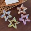 Colorful Acrylic Hollow Out Star Hair Claw Sweet Shark Clip For Women Girls  Headwear Versatile Hair Accessories Gifts