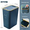 Press-Type Trash Can with Lid for Home, Hotel, or Bathroom