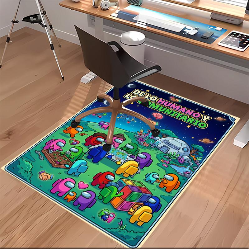 Among Us Print Area Rug-Soft,Washable Non-Slip Indoor Mat Office Chairs,Living Room,Home Office Decorative Rug