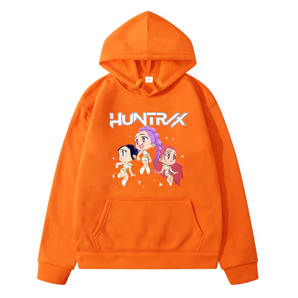 Kawai Head Portrait Sweet Casual kpop demon hunters kids Sweatshirt anime hoodie Jacket y2k sudadera Pullover kids clothes girl