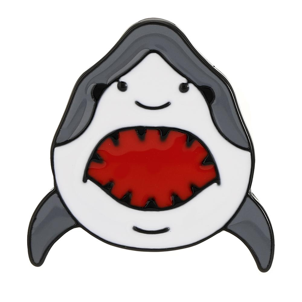 Funny Fierce Shark Design Enamel Brooches Cute Marine Animal Metal Pins For Bag Backpack Dress Badge