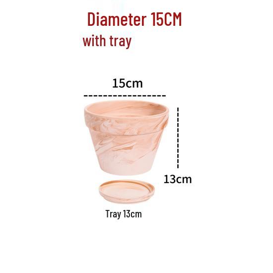 Nordic Style Macchiato Terracotta Flower Pot - Large, Breathable Red Clay with Kiln-Changed Color