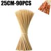 90pcs Bamboo Stick Food Grade Bamboo Skewer Sticks Disposable Natural Wood Long Stick for Barbecue Fruit BBQ Tools 15/20/25/30cm