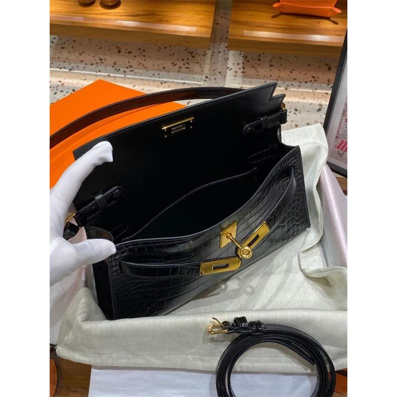 Nuova borsa a tracolla singola in pelle di mucca con motivo coccodrillo, borsa da donna orizzontale, pochette retrò