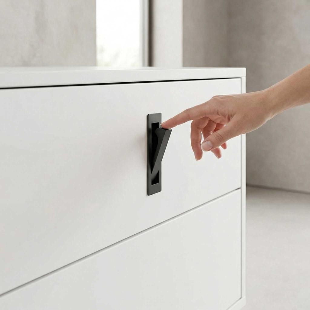 Door Stainless Steel Cabinet Door Handle Hidden Durable Cabinet Pulls Invisible Embedded Concealed Handles Tatami Drawer