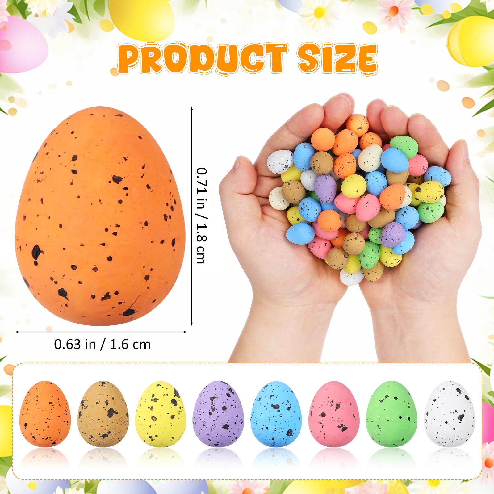 100Pcs Bird Egg Decorations Easter Simulation Mini Foam DIY Easter Eggs Speckled Fake Egg Basket Fillers Hand Painted Graffiti