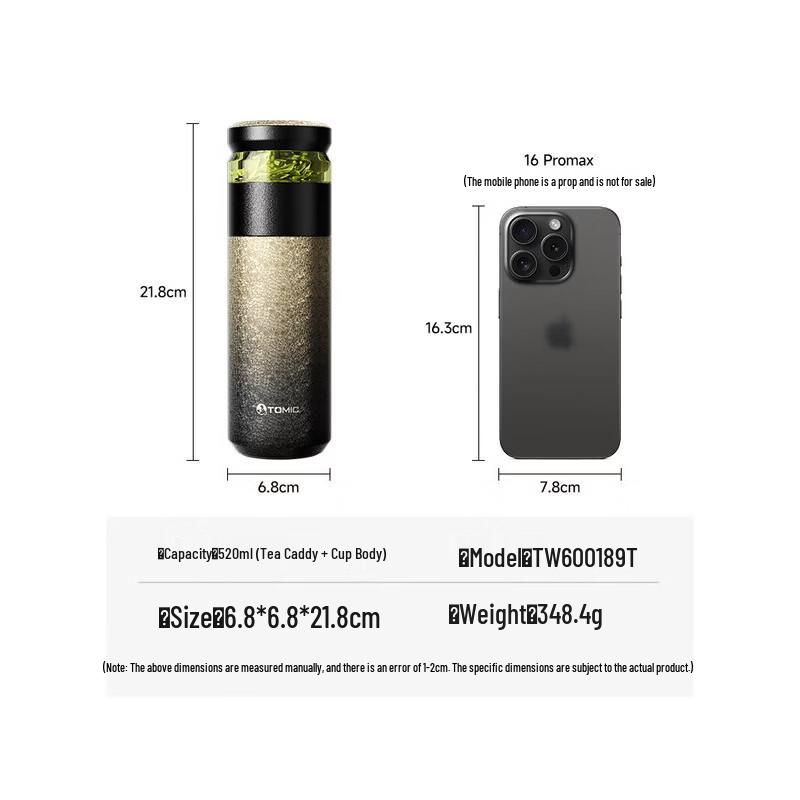 

Термоизолированная бутылка TOMIC из чистого титана с отделением для чая